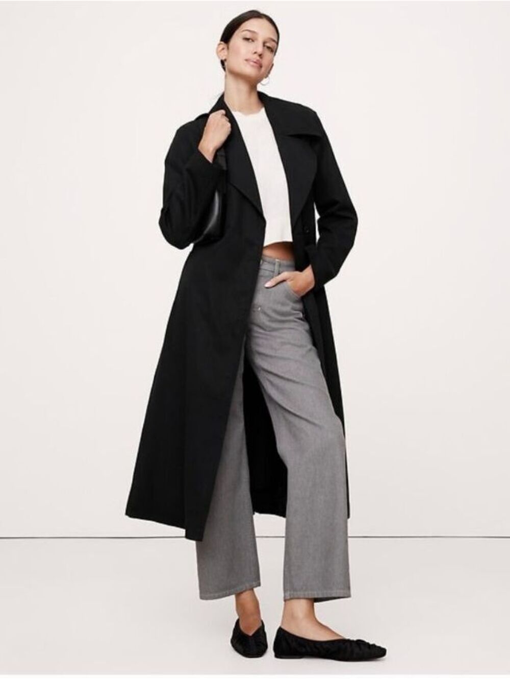 Banana Republic Drapey Trench Coat black Small